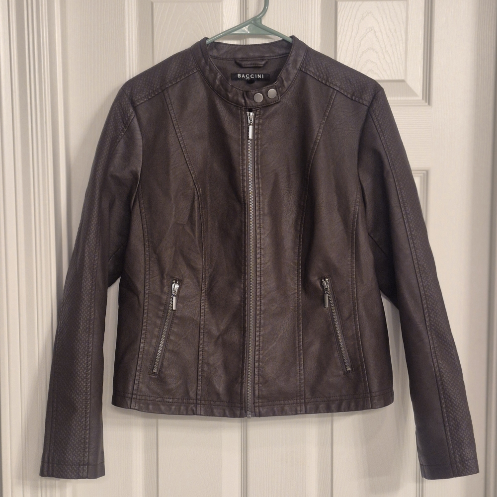 Baccini Dark Brown Leather Jacket - image 1